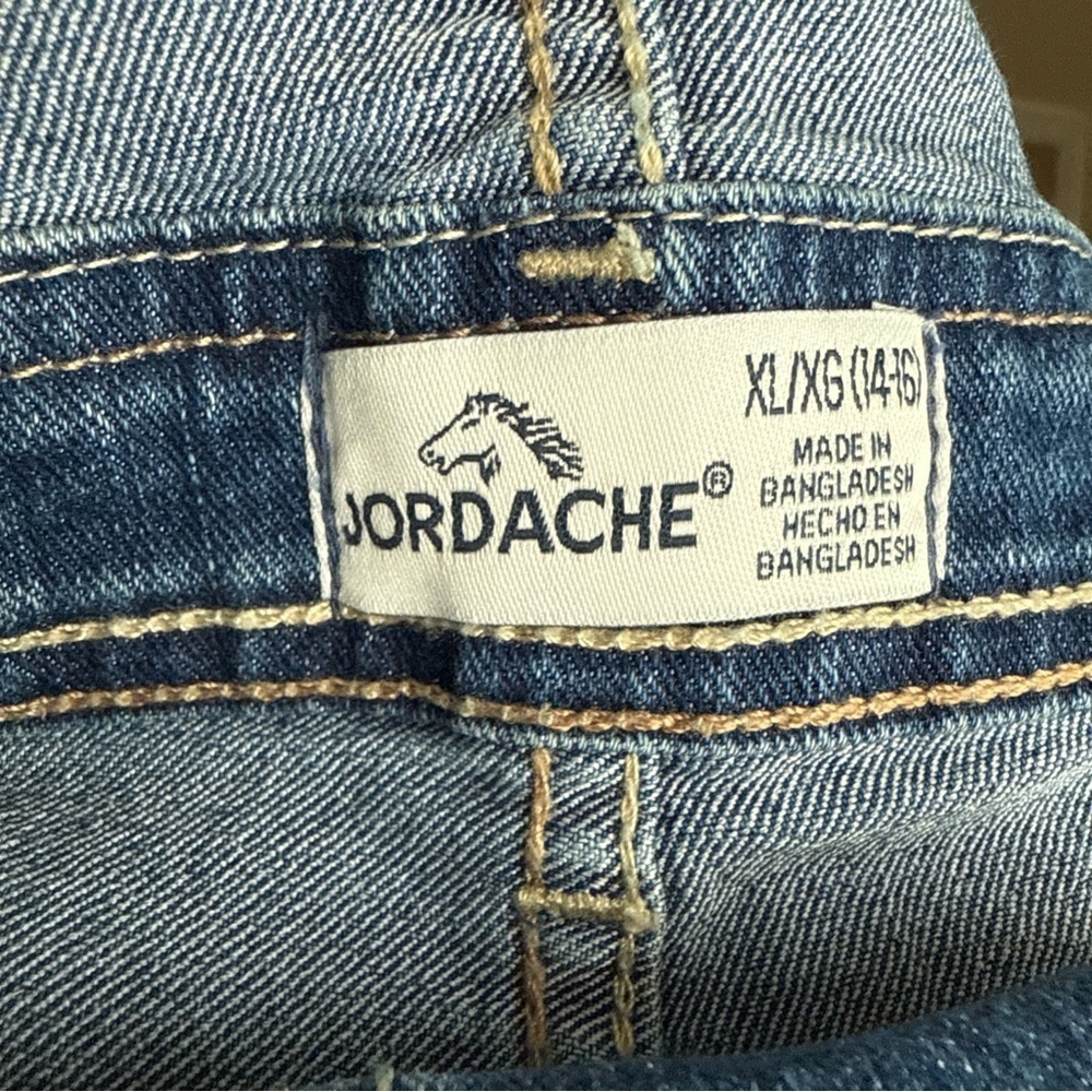 Jordache Juniors Jean Overall Shorts Size XL 14-16 - Picture 6 of 8